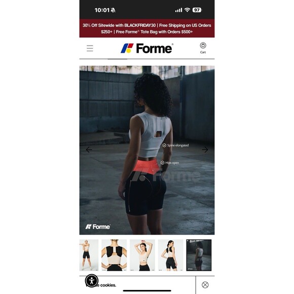 Forme Women's Corrective Posture Wire Free Power Bra Ecru Medium NWT $178 - Picture 4 of 13